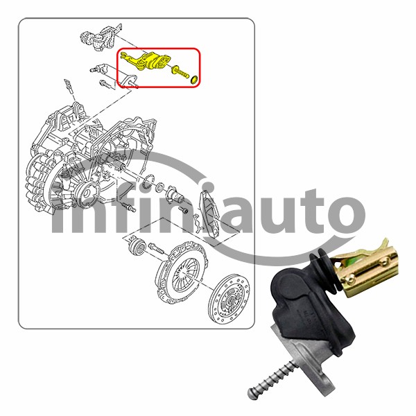 02B141708A         CONTROL MECANICO EMBRAIAGEM VAG GOLF III-IBIZA-TRANSP       