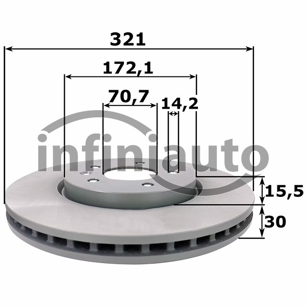 0569092            DISCO TRAVAO OPEL ASTRA J 2009- 321X30MM                    