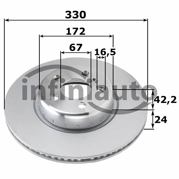 34116860907        DISCO TRAVAO BMW 3 5 2017- 330X24                           