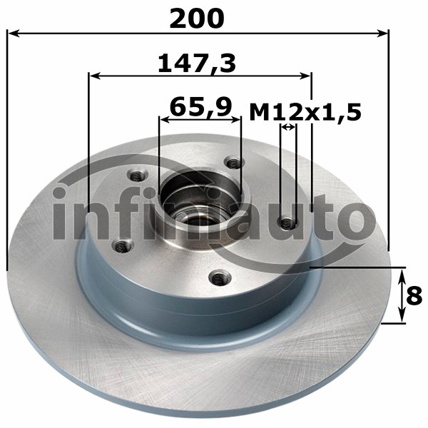 432024629R         DISCO TRAVAO RENAULT MEGANE III 2008- 260X8 C/ ABS          