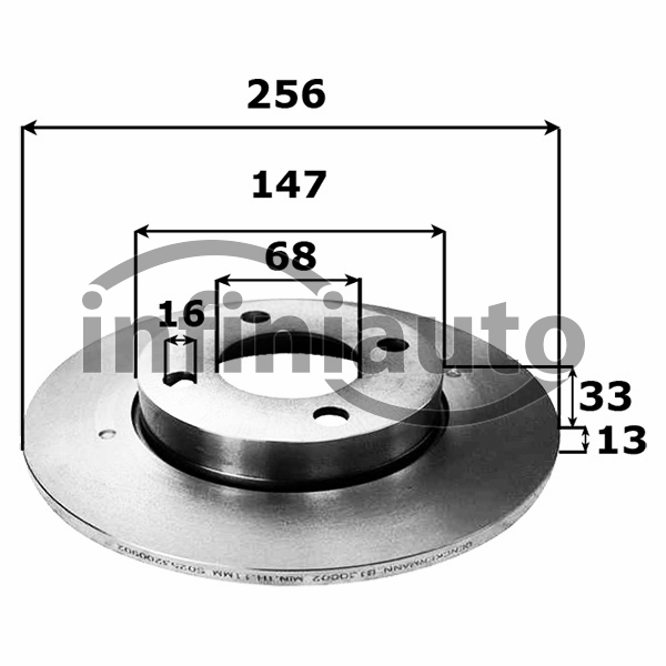 443615301          DISCO TRAVAO VAG A80 256X13                                 