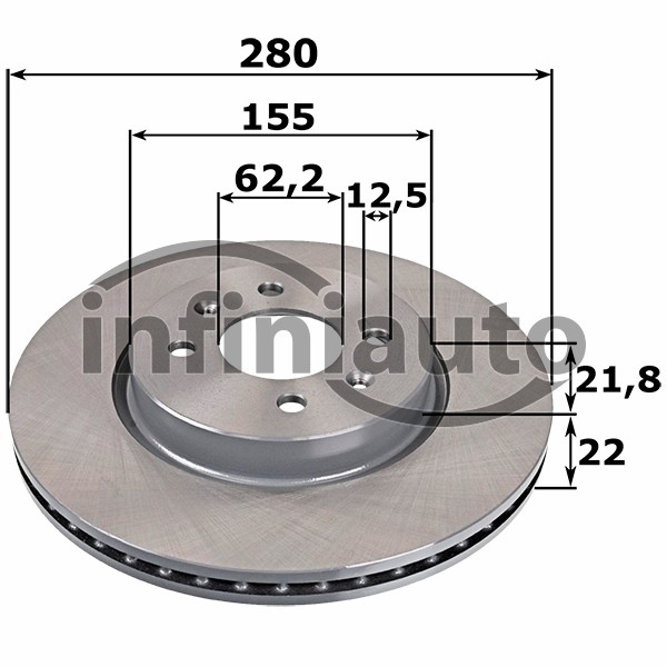 517121W050         DISCO TRAVAO HYUNDAI i20 2014- 280X22                       