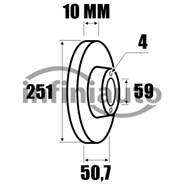 DT08312611         DISCO TRAVAO FIAT BRAVO II- STILO 251X10 OE 82434070        
