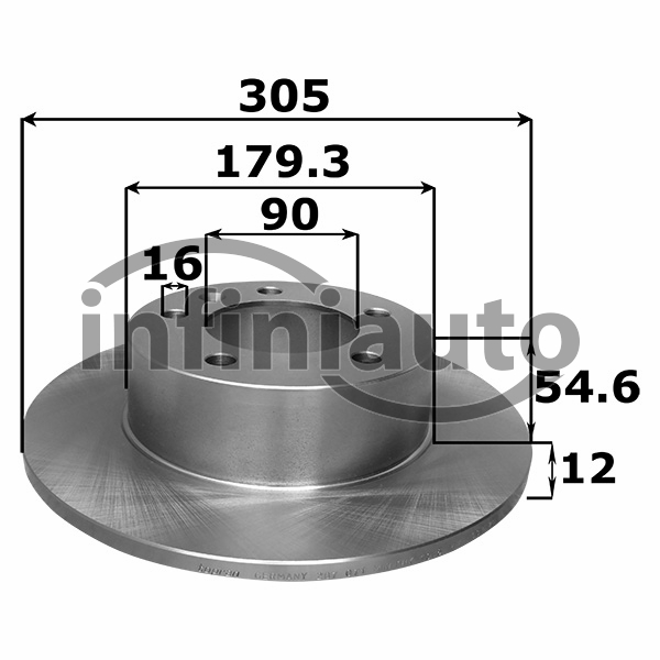 DT08937110         DISCO TRAVAO OPEL MOVANO 305X12 OE 8671017415               