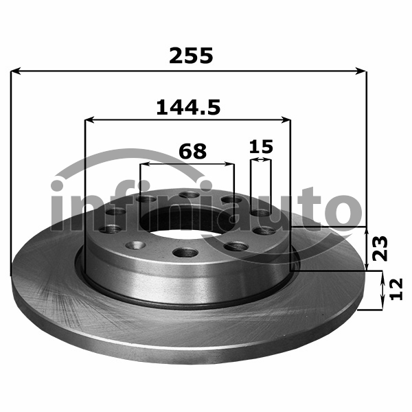 DT08991810         DISCO TRAVAO VAG A4 255X12 OE 8E0615601Q                    