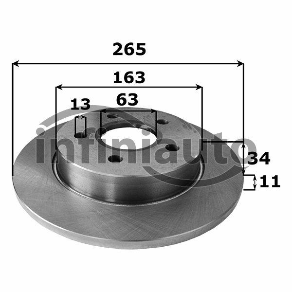 DT08A02920         DISCO TRAVAO FORD FOCUS II 265X11 OE 1748745                