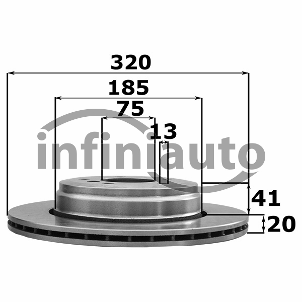 DT09942510         DISCO TRAVAO BMW E60 E63 320X20                             