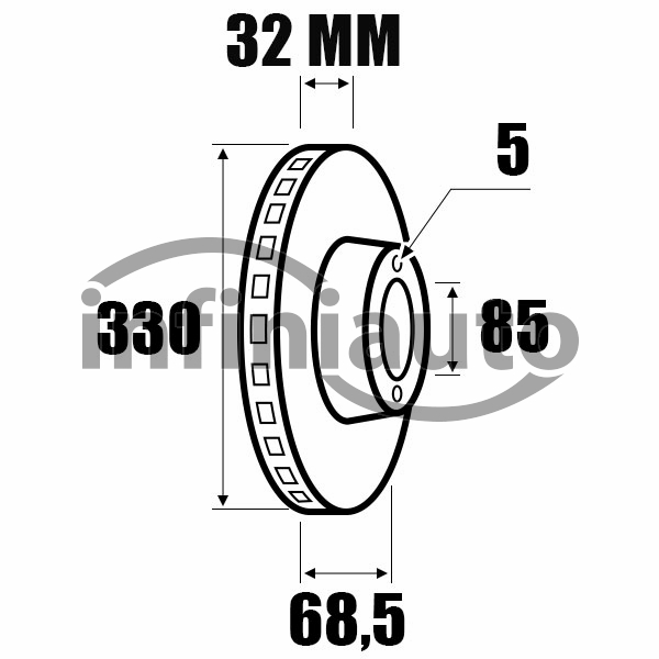 DT09986811         DISCO TRAVAO VAG TOUAREG-CAYENNE 02-10 330X22 DRT 7L6615302D